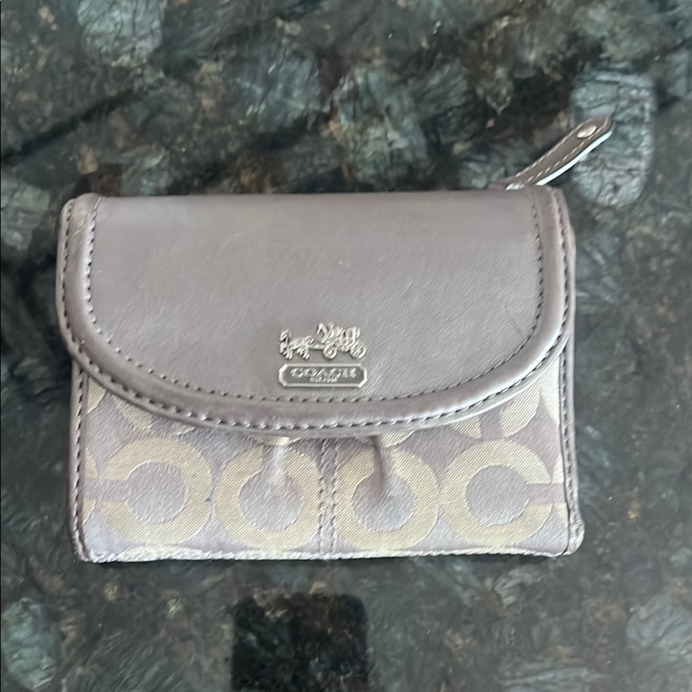 Coach Gray and Cream Wallet